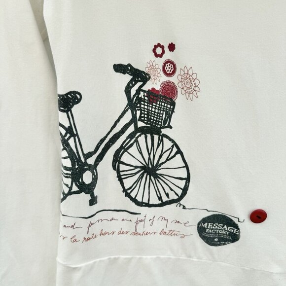 Message Factory Tunic Dress Womens XS Cycling Themed Cowl Neck Made In Canada - Picture 10 of 16